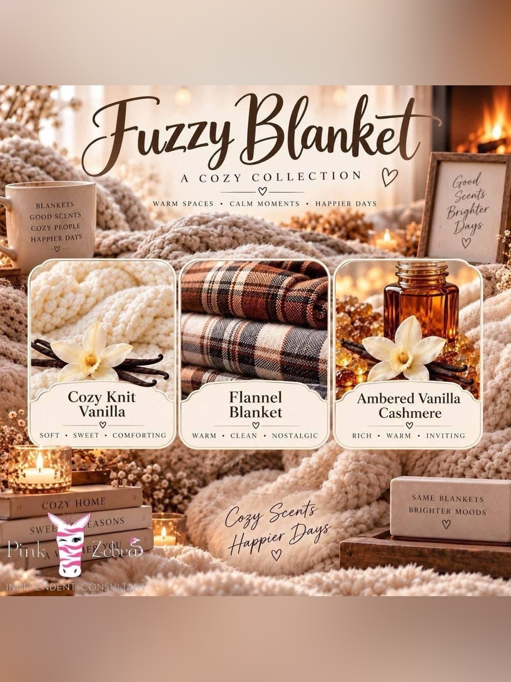 Pink Zebra Fuzzy Blanket Blend